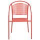 Coral |#| Coral Indoor-Outdoor Steel Patio Arm Chair with Round Back - Café Chair