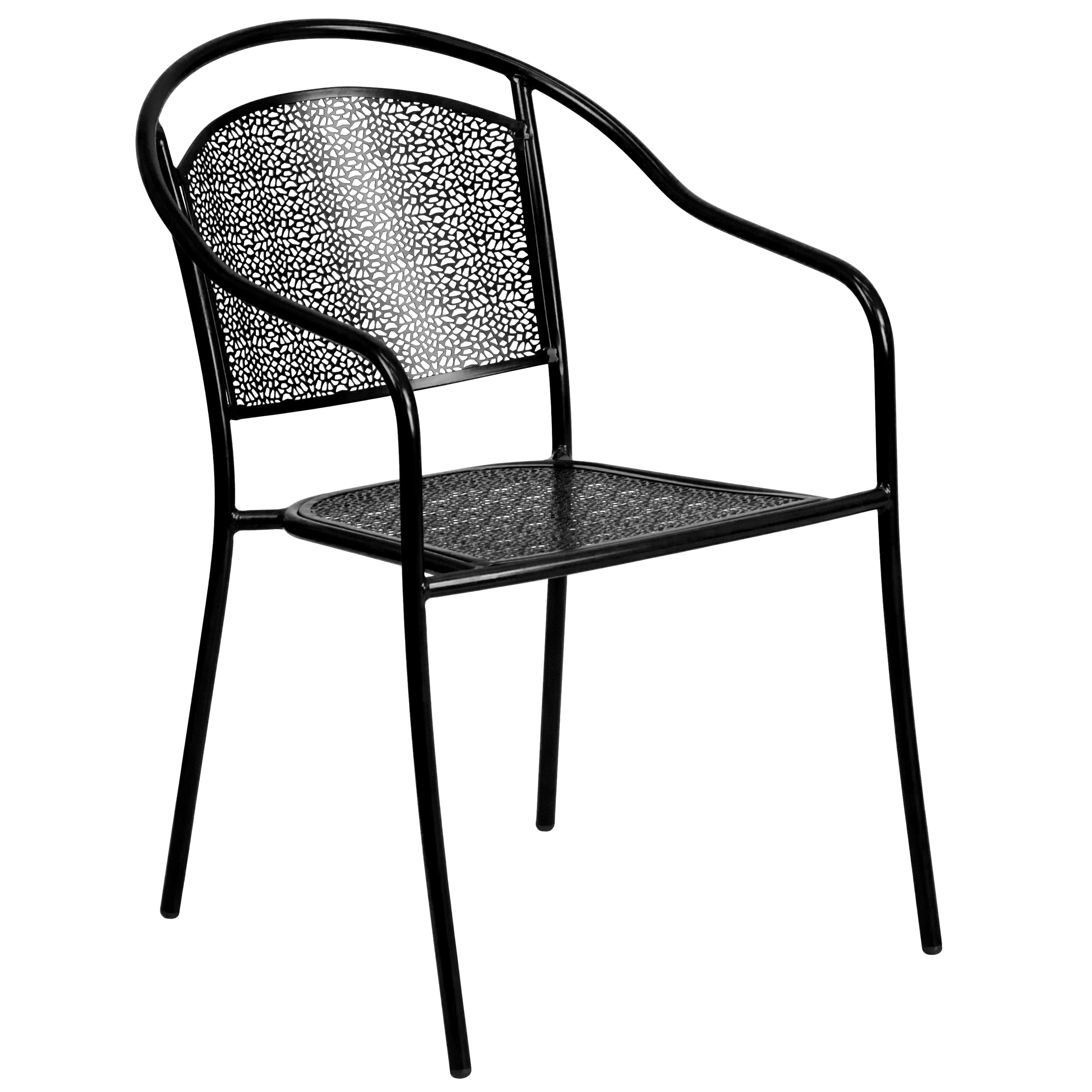 Black steel outdoor chairs outlet