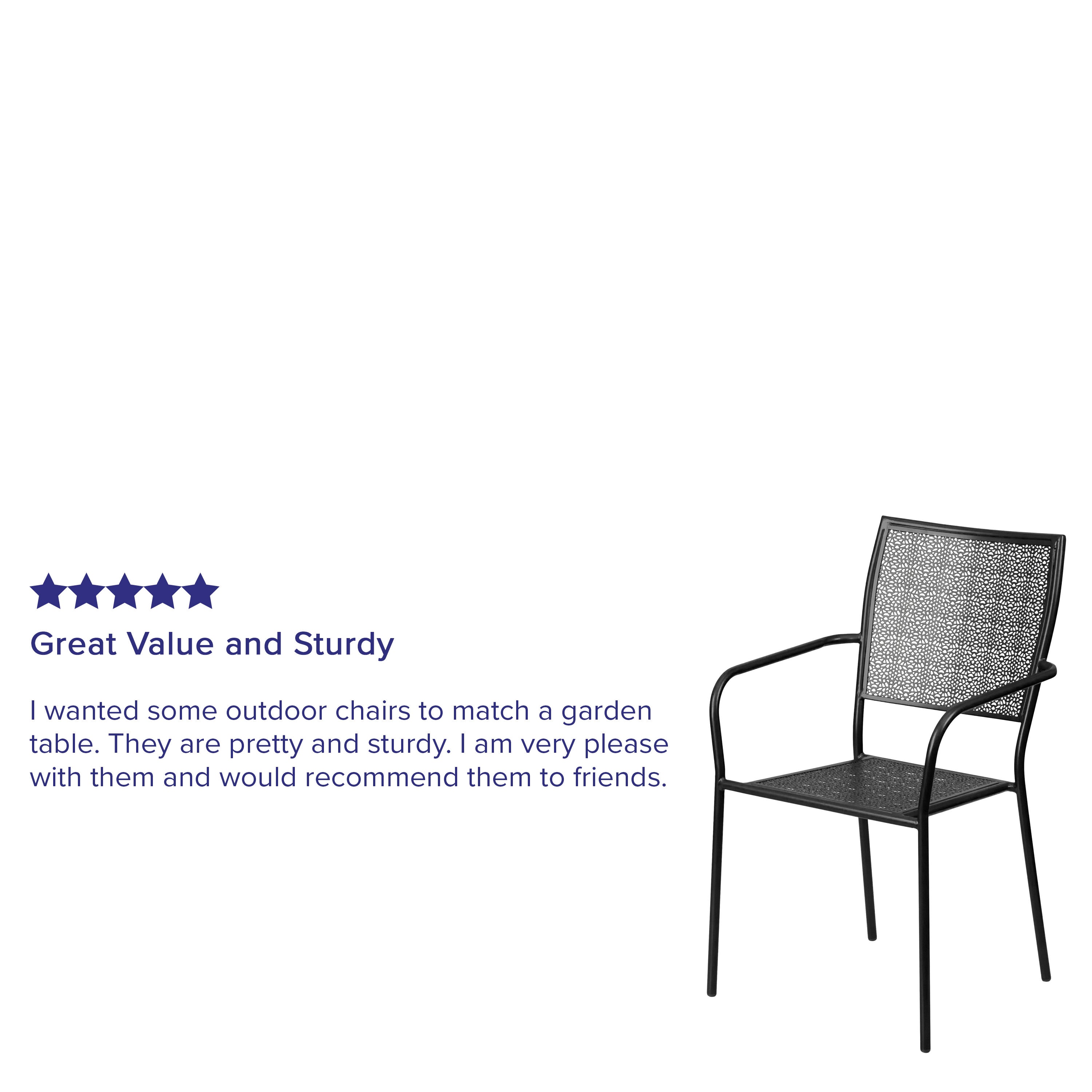 Patio Chair with Square Back CO 2 Stack Chairs 4 Less