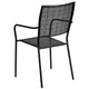 Black |#| Black Indoor-Outdoor Steel Patio Arm Chair with Square Back - Bistro Chair