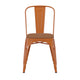 Orange/Teak |#| All-Weather Commercial Stack Chair & Poly Resin Seat - Orange/Teak