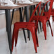 Red/Red |#| All-Weather Commercial Stack Chair & Poly Resin Seat - Red/Red