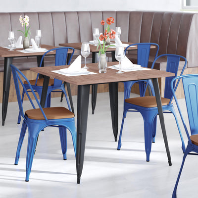 Perry Commercial Grade Metal Indoor-Outdoor Stackable Chair with All-Weather Polystyrene Seat - View 2