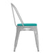 White/Mint Green |#| All-Weather Commercial Stack Chair & Poly Resin Seat - White/Mint