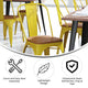 Yellow/Teak |#| All-Weather Commercial Stack Chair & Poly Resin Seat - Yellow/Teak