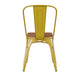 Yellow/Teak |#| All-Weather Commercial Stack Chair & Poly Resin Seat - Yellow/Teak