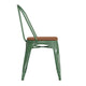 Green/Teak |#| All-Weather Commercial Stack Chair & Poly Resin Seat - Green/Teak