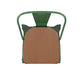 Green/Teak |#| All-Weather Commercial Stack Chair & Poly Resin Seat - Green/Teak