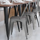 Silver/Gray |#| All-Weather Commercial Stack Chair & Poly Resin Seat - Silver/Gray