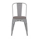 Silver/Gray |#| All-Weather Commercial Stack Chair & Poly Resin Seat - Silver/Gray