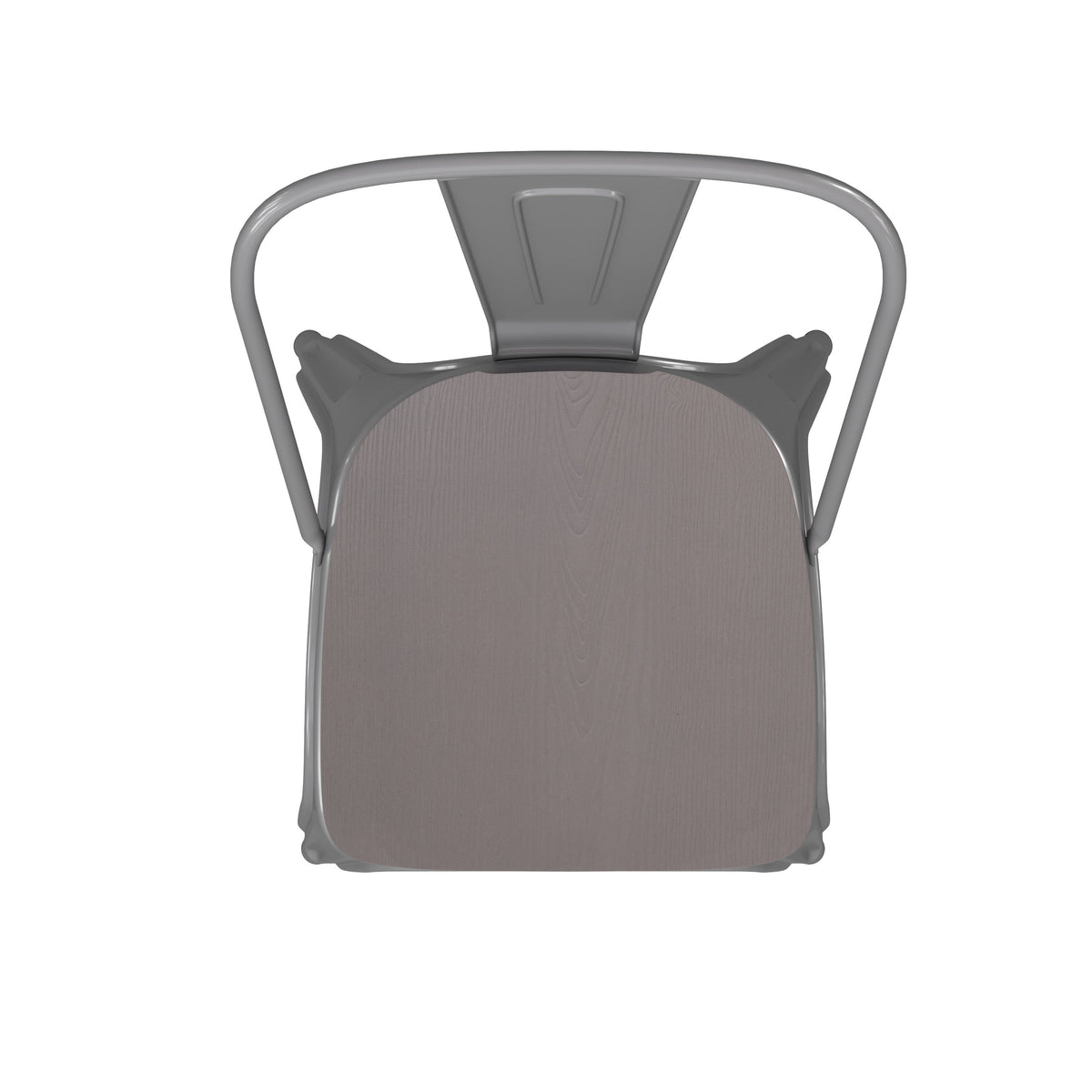 Silver/Gray |#| All-Weather Commercial Stack Chair & Poly Resin Seat - Silver/Gray