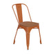 Orange/Teak |#| All-Weather Commercial Stack Chair & Poly Resin Seat - Orange/Teak