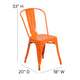 Orange/Teak |#| All-Weather Commercial Stack Chair & Poly Resin Seat - Orange/Teak