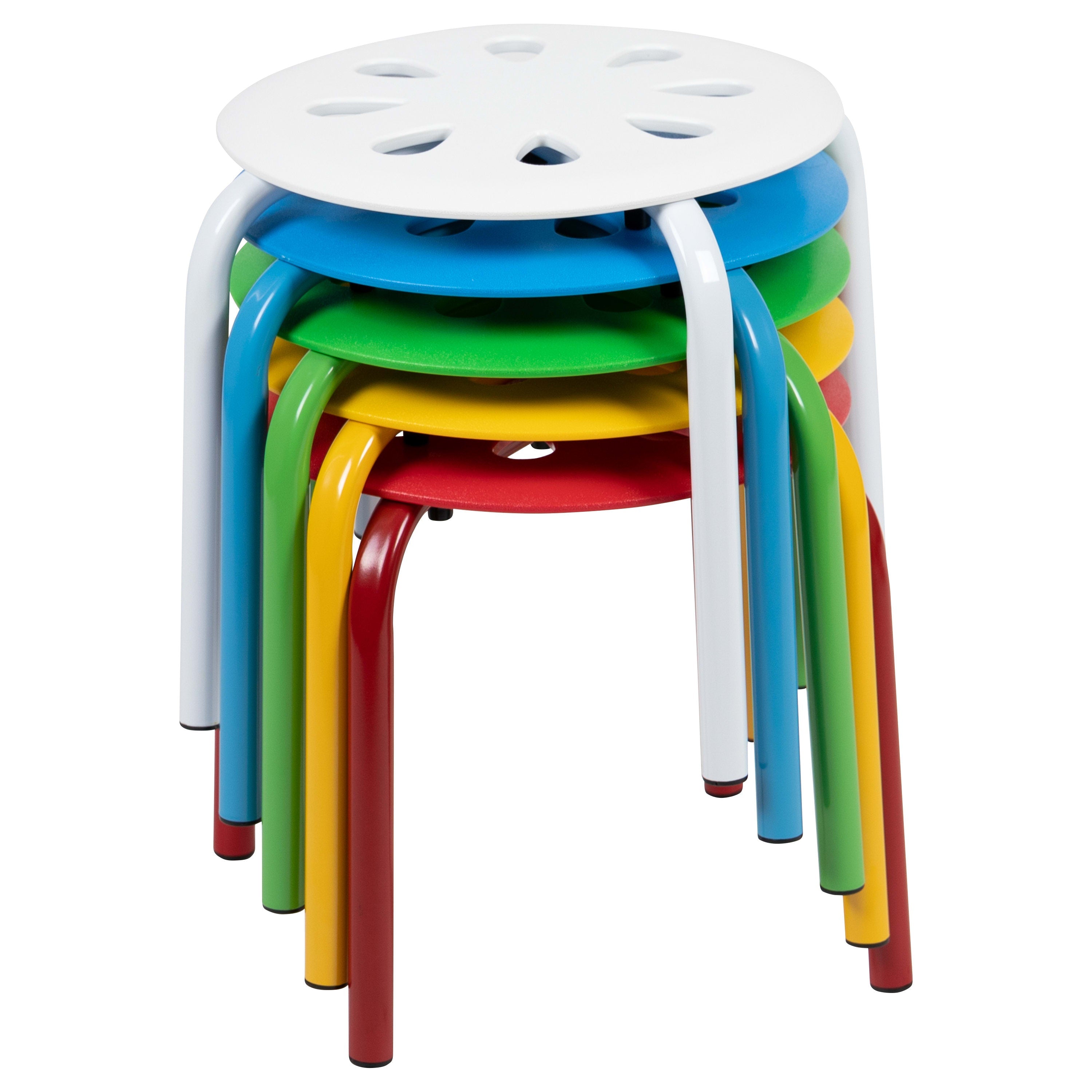 5PK 11.5 H Stack Stools LE S2 Stack Chairs 4 Less
