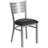 Silver Slat Back Metal Restaurant Chair