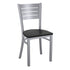 Silver Slat Back Metal Restaurant Chair
