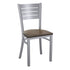 Silver Slat Back Metal Restaurant Chair