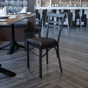 Three-Slat Ladder Back Metal Restaurant Chair