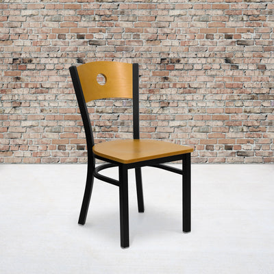 Wood Circle Back Metal Restaurant Chair - View 2