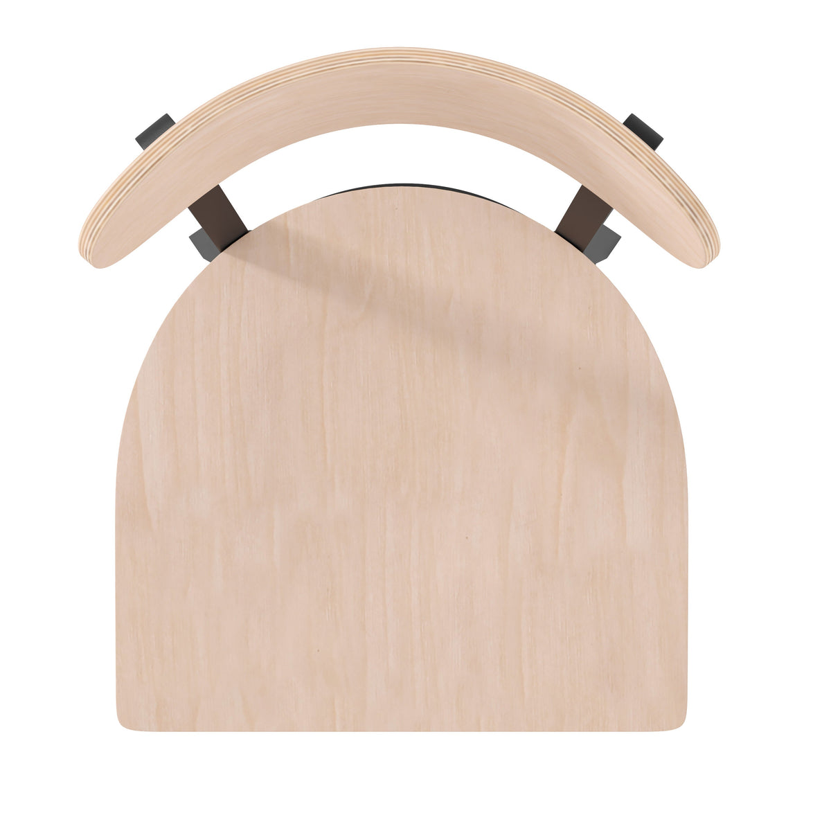 Natural Birch |#| Commercial Metal Barstool with Wood Seat and Boomerang Back-Natural Birch Finish