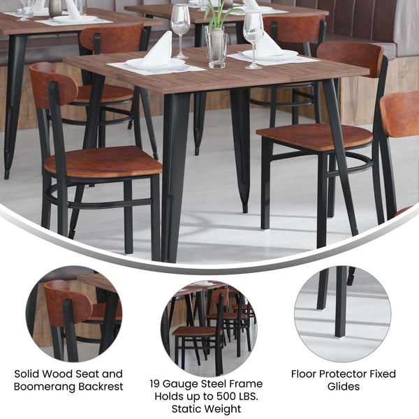 Wood Seat Dining Chair XU-DG6V5B- – Stack Chairs Less