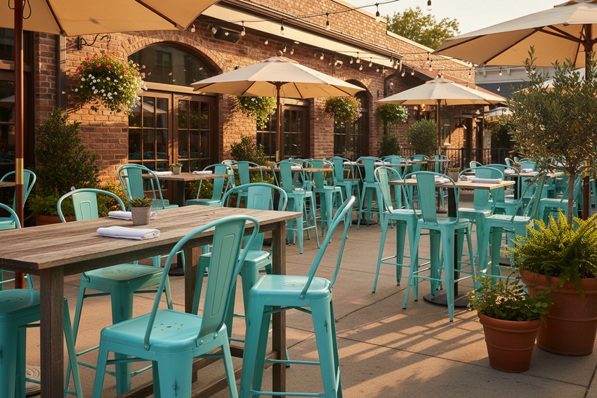 Commercial Grade Metal Barstool – Restaurant Patio