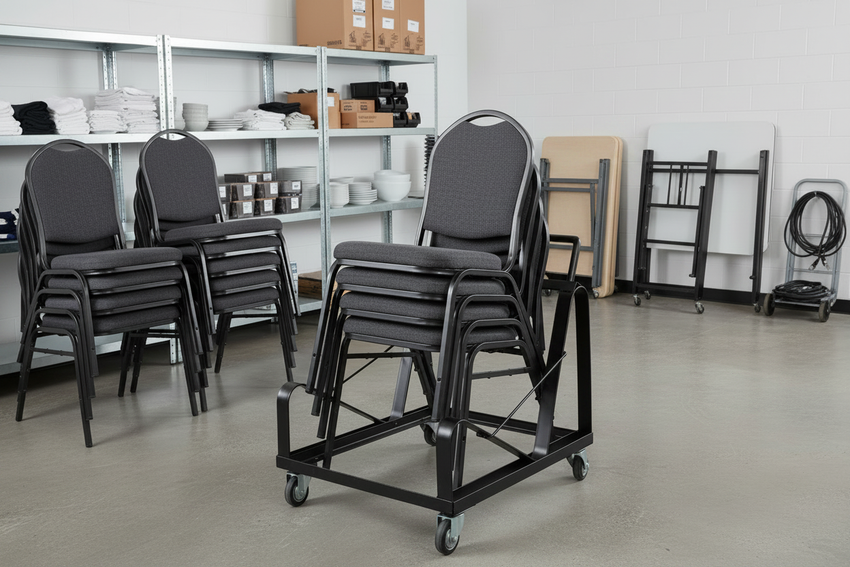 HERCULES Steel Sled Base Stack Chair Dolly – No People