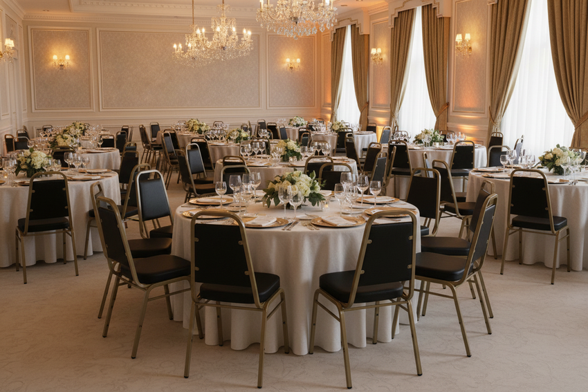 HERCULES Trapezoidal Banquet Chair – Upscale Event Venue