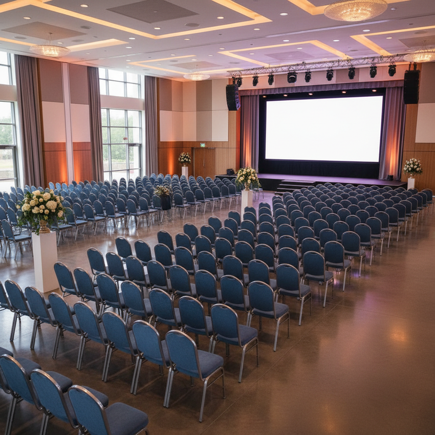 Large Commercial Event Venue — Banquet Chair Installation