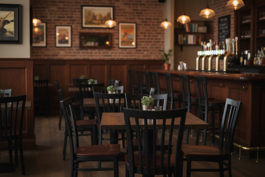 School House Back Metal Chair – Upscale Gastropub